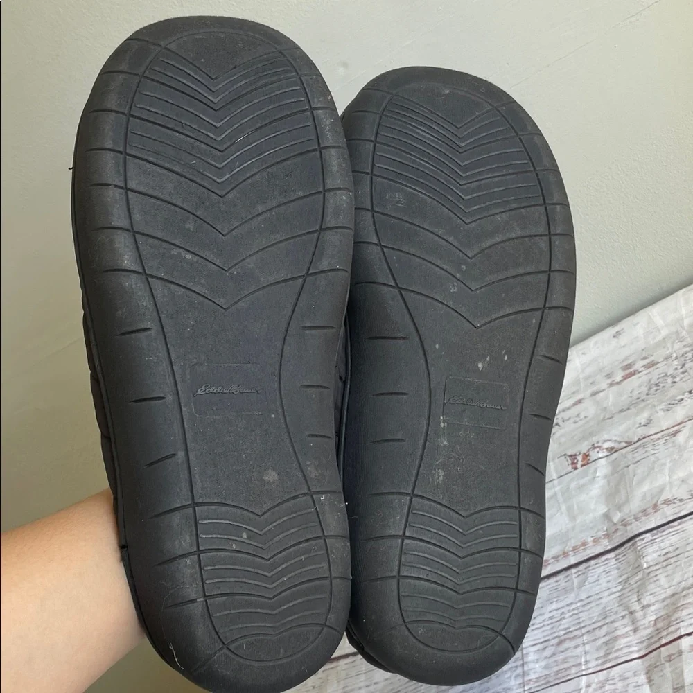 Eddie Bauer Black Quilted Kids Slippers